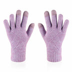 Gebreide handschoenen dames van wol en katoen 8