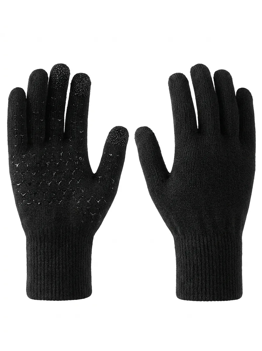 Gebreide handschoenen met touchscreen en antislip grip 1