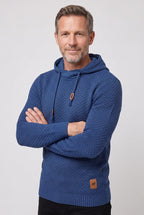 Gebreide hoodie heren met capuchon en wafelstructuur 6