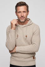 Gebreide hoodie heren met capuchon en wafelstructuur 7