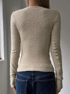 Gebreide longsleeve dames met ronde hals en cropped pasvorm 3