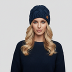 Gebreide muts dames met ribstructuur 3