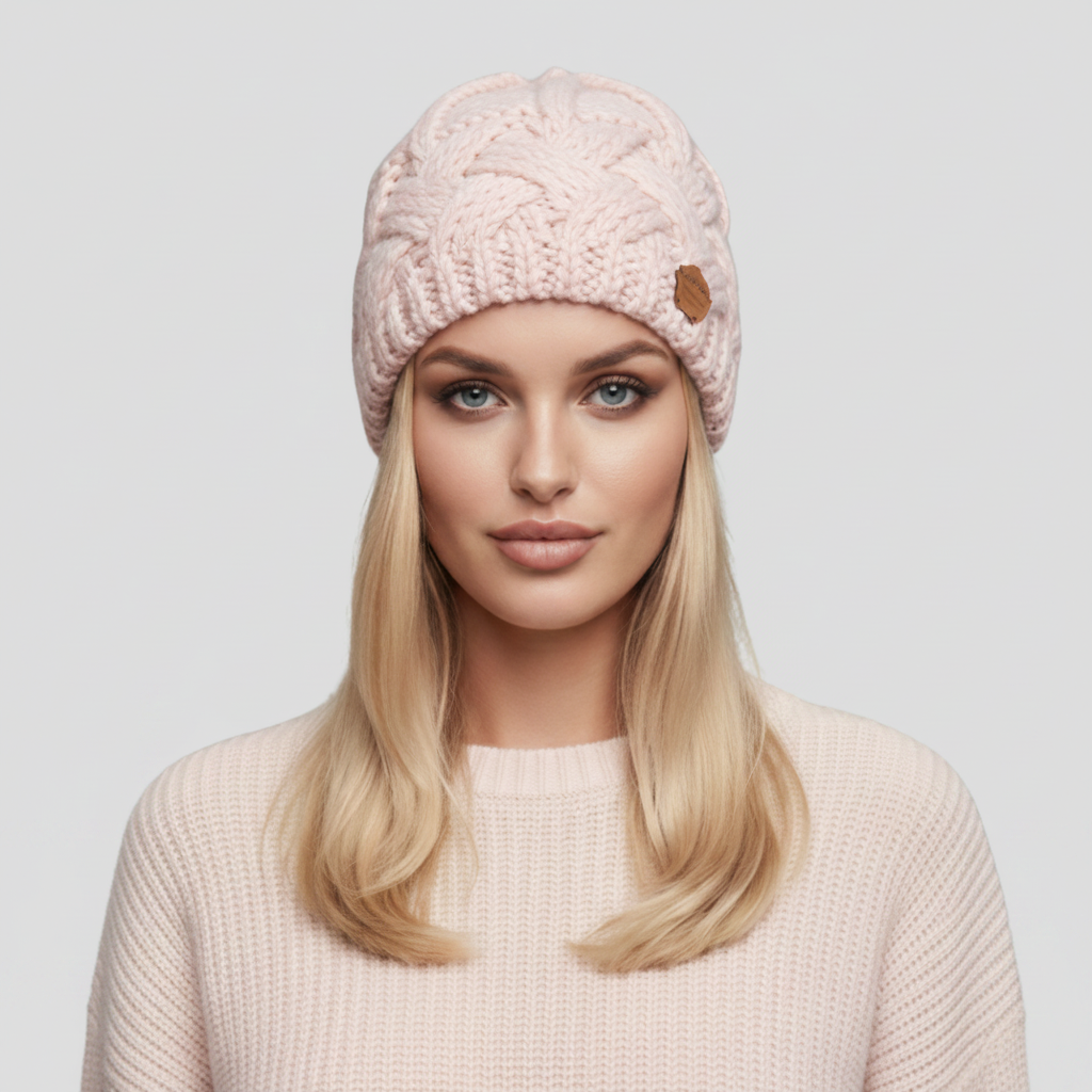 Gebreide muts dames met ribstructuur 5