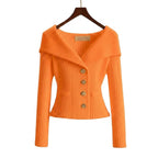 Geribd vest dames met off-shoulder kraag en sierknopen 9