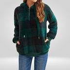 Geruite gevoerde hoodie dames met capuchon 5
