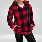 Geruite gevoerde hoodie dames met capuchon 6