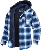 Geruite winterjas heren met capuchon en warme voering 3