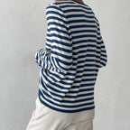 Gestreepte sweater dames met losse pasvorm voor dagelijks gebruik 12