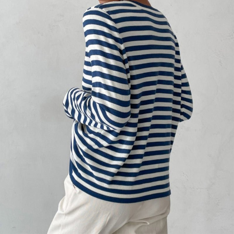 Gestreepte sweater dames met losse pasvorm voor dagelijks gebruik 12