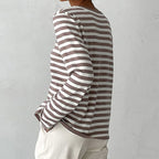 Gestreepte sweater dames met losse pasvorm voor dagelijks gebruik 13