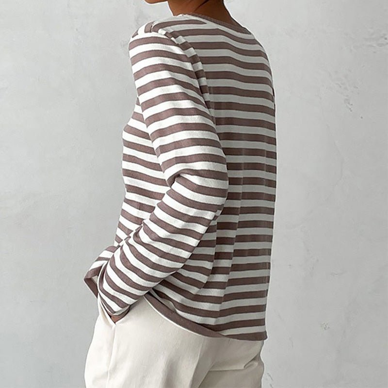 Gestreepte sweater dames met losse pasvorm voor dagelijks gebruik 13