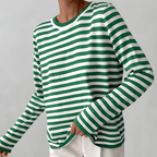 Gestreepte sweater dames met losse pasvorm voor dagelijks gebruik 3