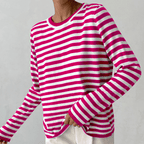 Gestreepte sweater dames met losse pasvorm voor dagelijks gebruik 6