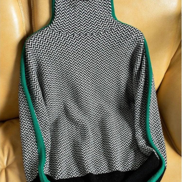Gestreepte trui dames van zachte polyester voor het hele seizoen 7
