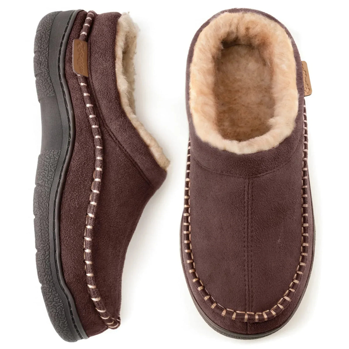 Gevoerde heren pantoffels met antislipzool en enkelhoogte 3