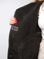 Gevoerde oversized winterjas dames met brede kraag 4