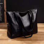 Grote shopper tas dames met lange hengsels, ritssluiting en zijvak 1