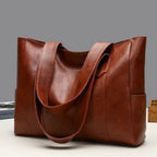 Grote shopper tas dames met lange hengsels, ritssluiting en zijvak 2