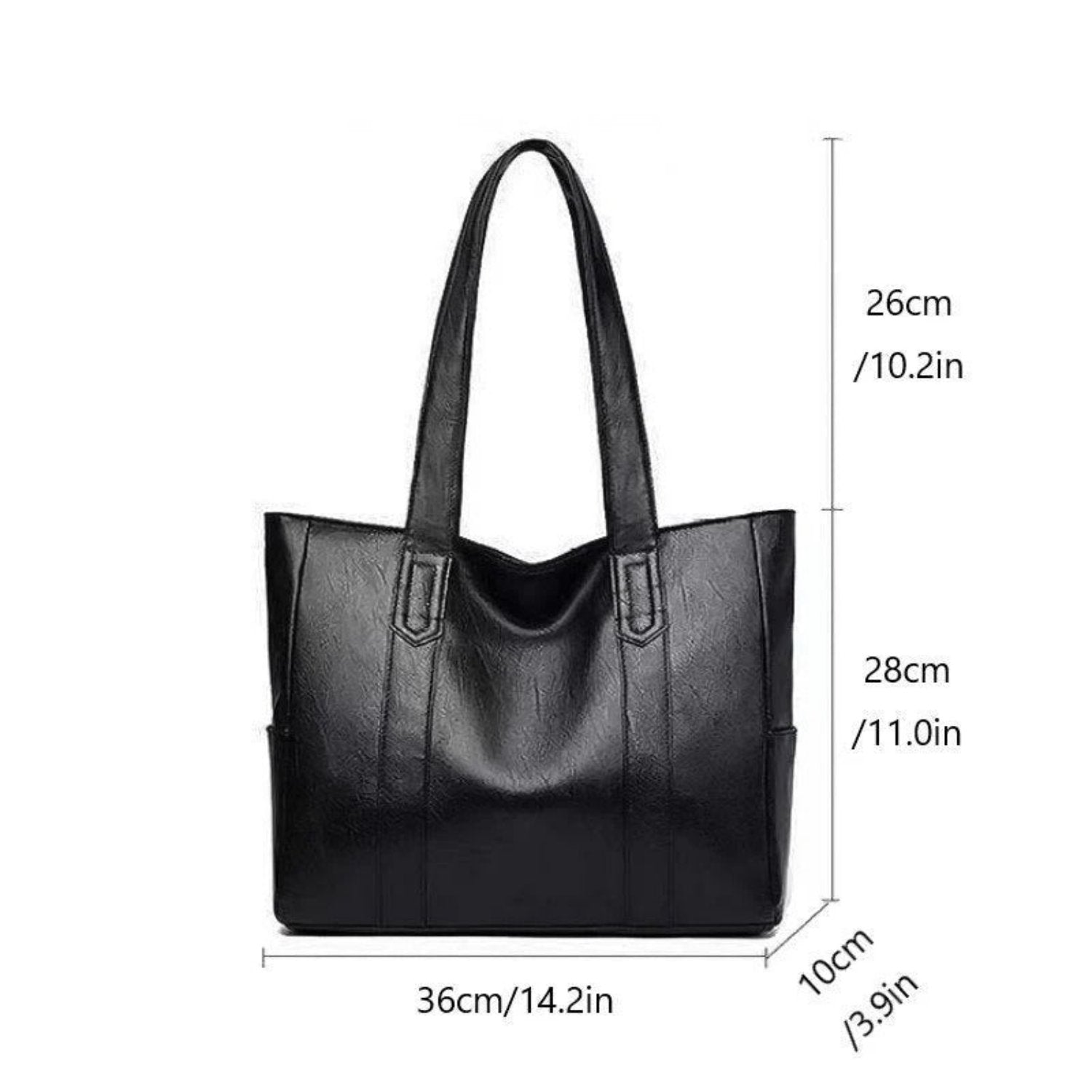 Grote shopper tas dames met lange hengsels, ritssluiting en zijvak 5