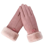 Handschoenen dames met imitatiebont en antislip grip 1