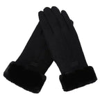 Handschoenen dames met imitatiebont en antislip grip 4
