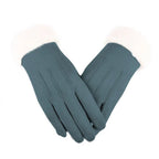 Handschoenen dames met imitatiebontvoering 5
