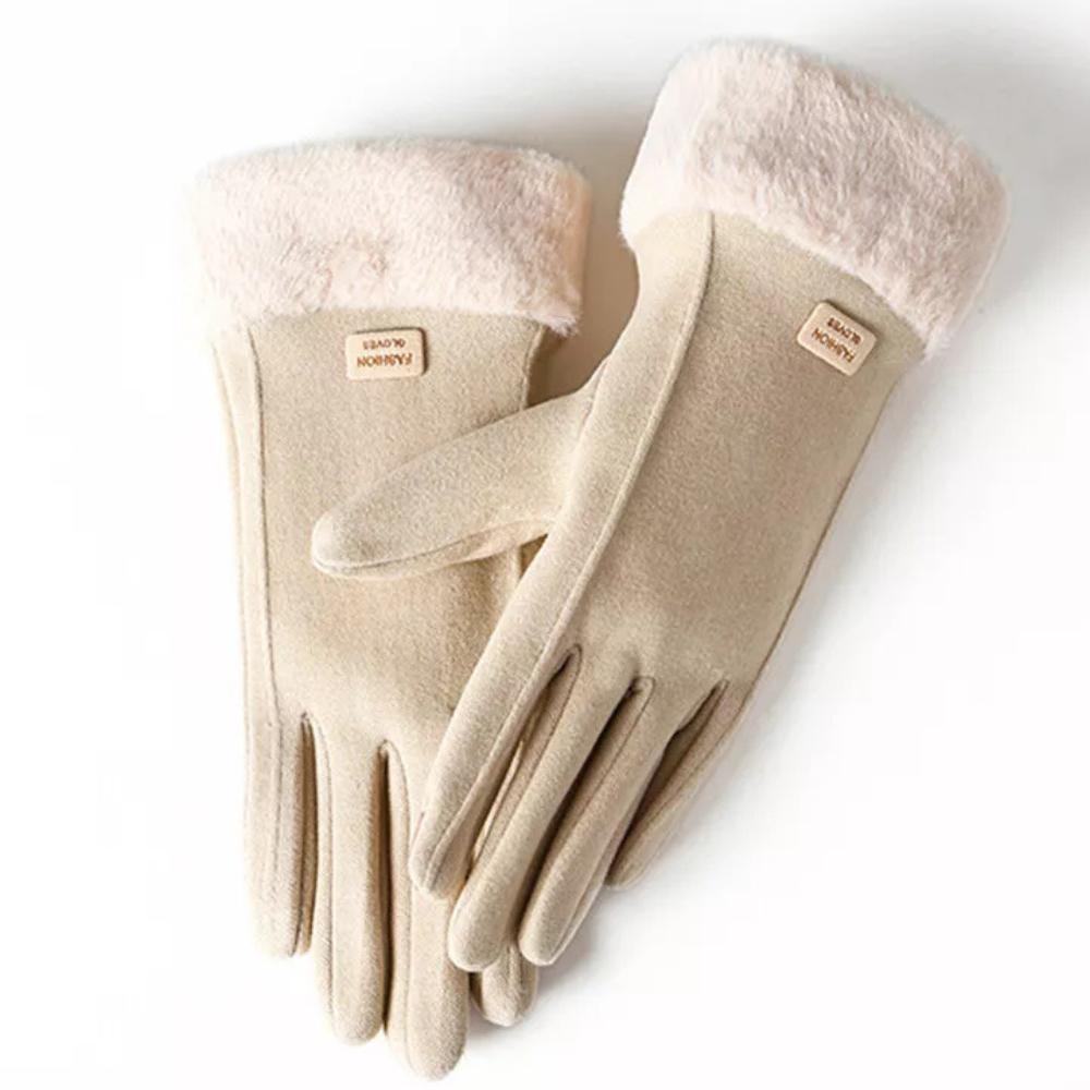 Handschoenen dames met touchscreen en imitatiebont 1