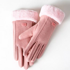 Handschoenen dames met touchscreen en imitatiebont 2