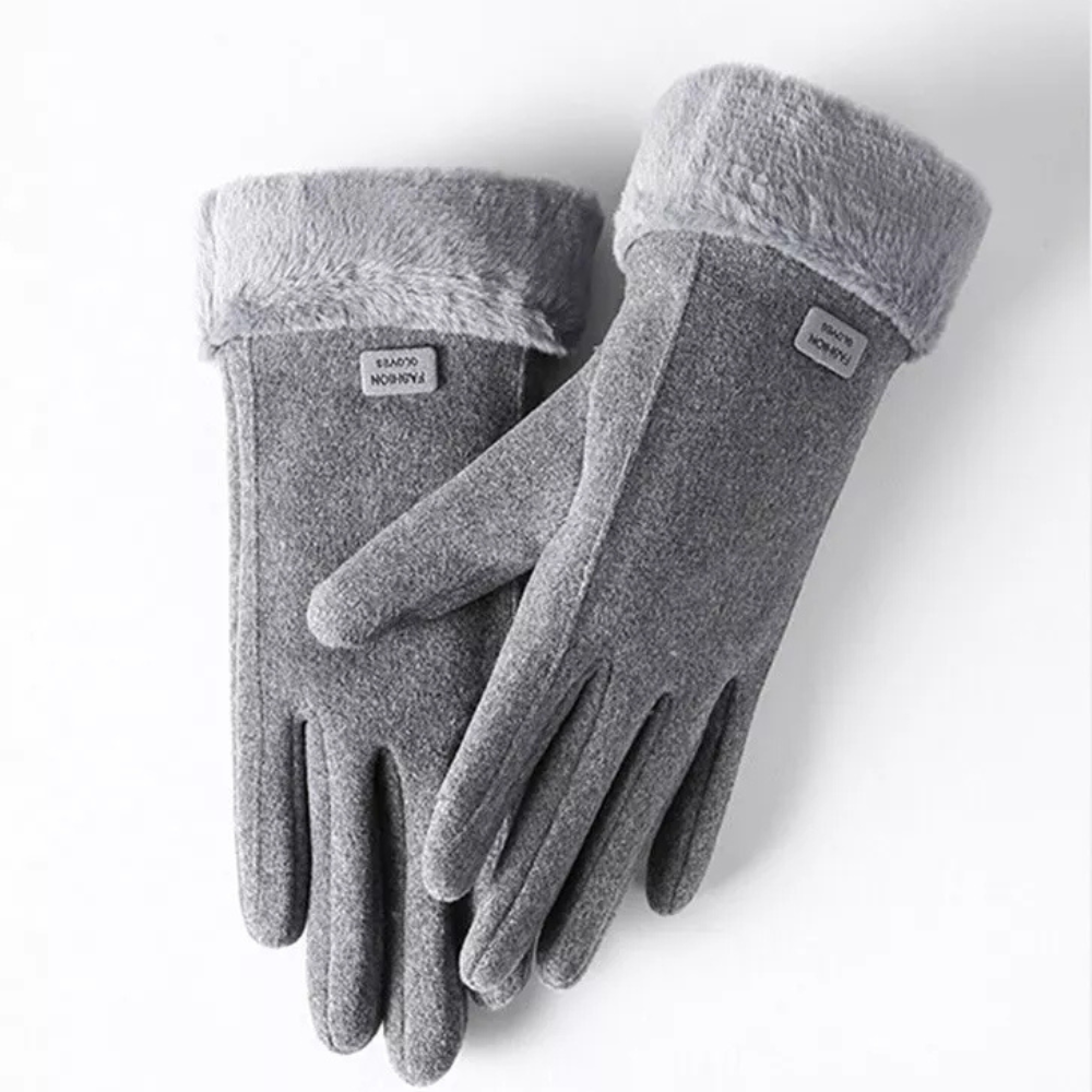 Handschoenen dames met touchscreen en imitatiebont 3