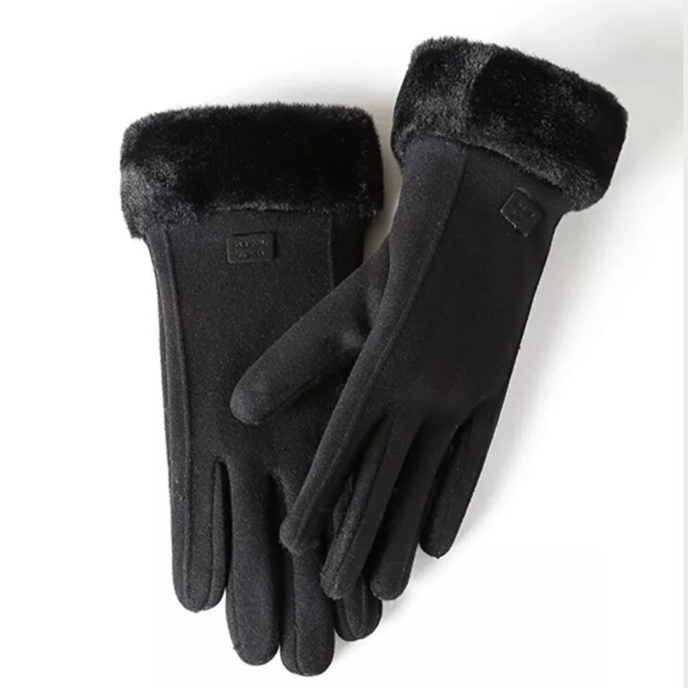 Handschoenen dames met touchscreen en imitatiebont 4