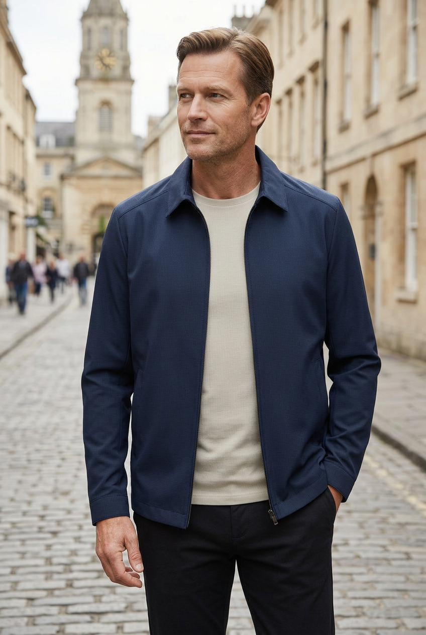 Harrington jack heren lichtgewicht met ritssluiting en kraag 6