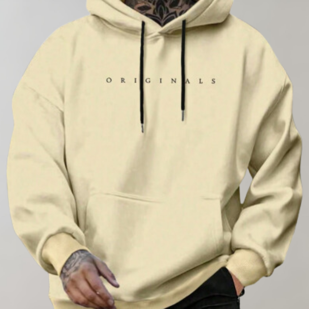 Heren hoodie met capuchon, opdruk en buidelzak 3
