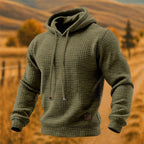 Heren hoodie met wafelstructuur en capuchon 1