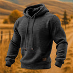 Heren hoodie met wafelstructuur en capuchon 4