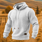 Heren hoodie met wafelstructuur en capuchon 5