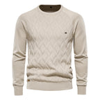Heren trui met ruitmotief en slim fit 1