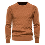Heren trui met ruitmotief en slim fit 2