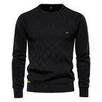 Heren trui met ruitmotief en slim fit 3