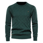 Heren trui met ruitmotief en slim fit 4
