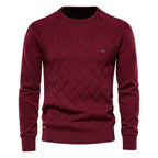 Heren trui met ruitmotief en slim fit 6