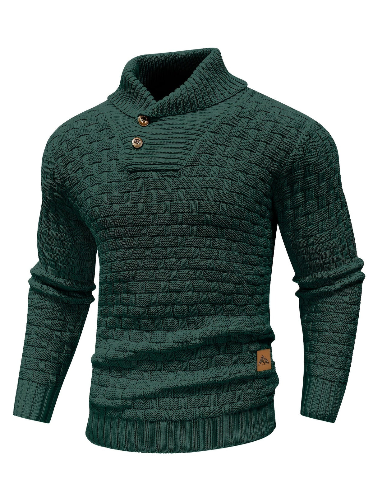 Heren trui met sjaalkraag en knoopdetail 3