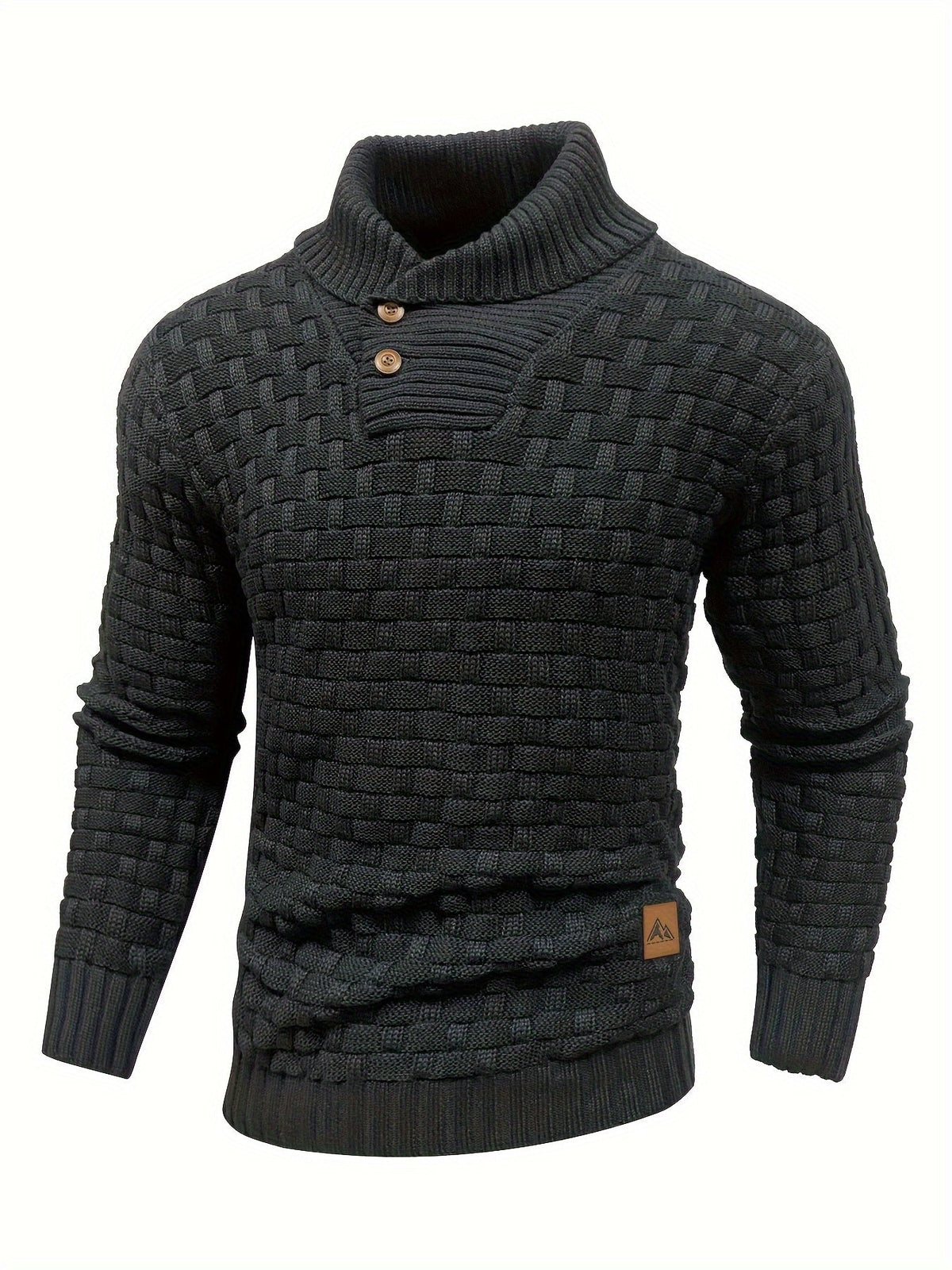Heren trui met sjaalkraag en knoopdetail 6