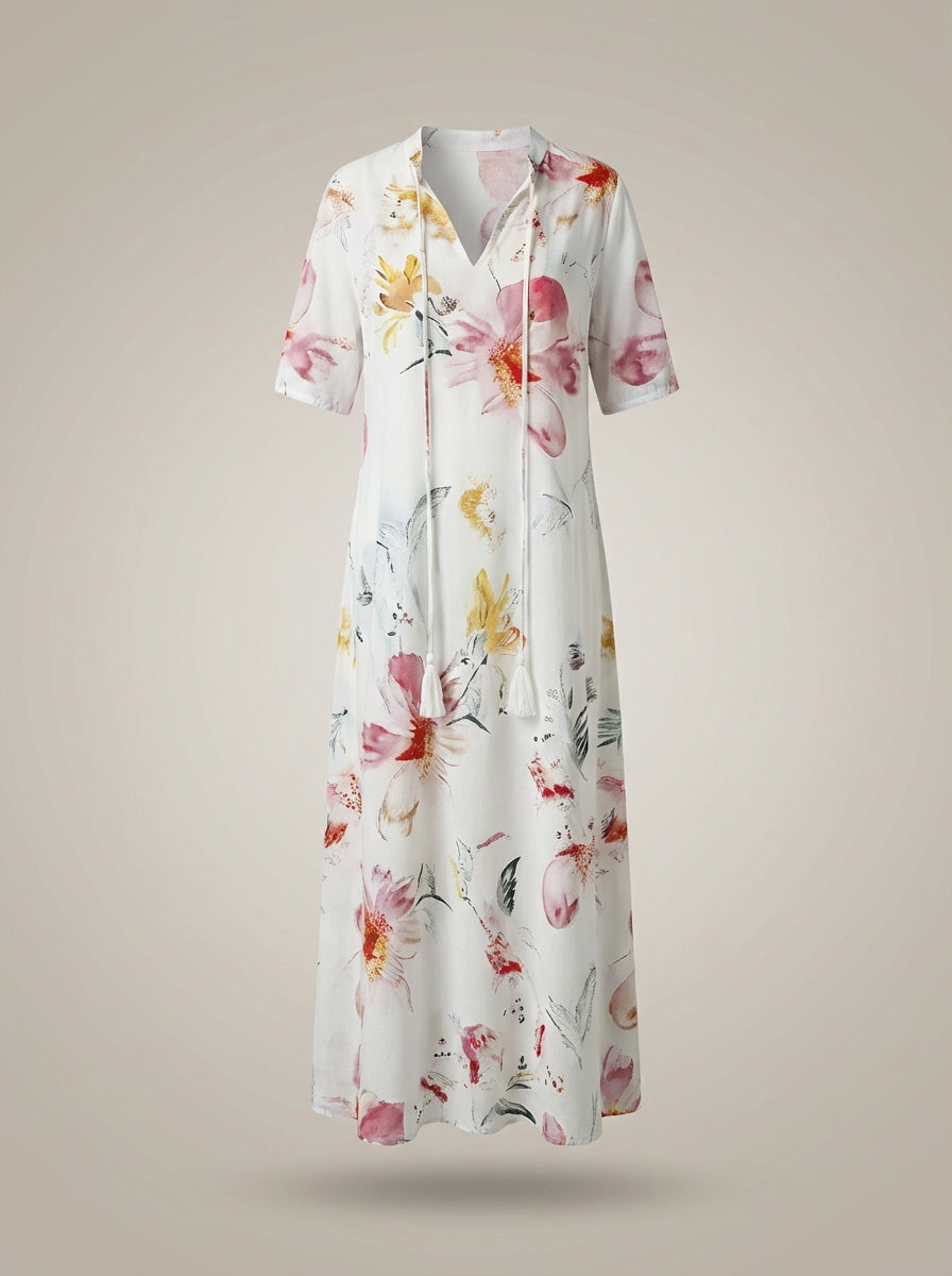 Loran - Midi jurk met bloemenprint dames