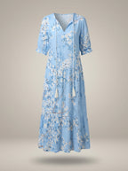 Loran - Midi jurk met bloemenprint dames