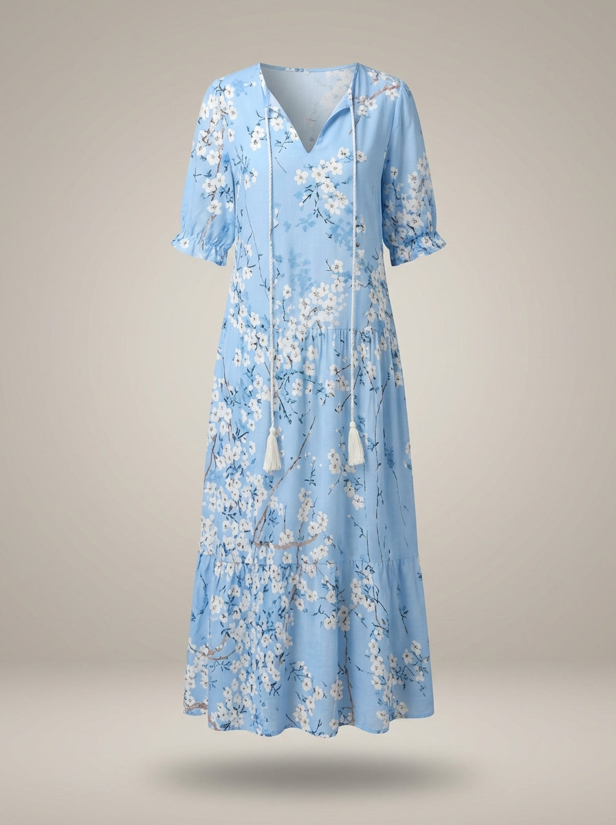 Loran - Midi jurk met bloemenprint dames