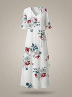 Loran - Midi jurk met bloemenprint dames