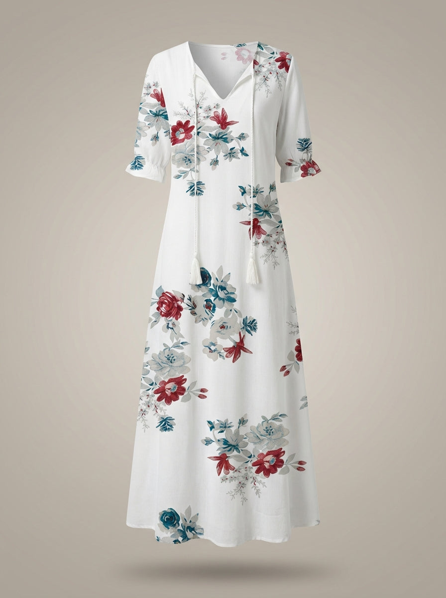 Loran - Midi jurk met bloemenprint dames