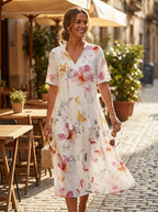 Loran - Midi jurk met bloemenprint dames