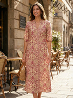 Loran - Midi jurk met bloemenprint dames