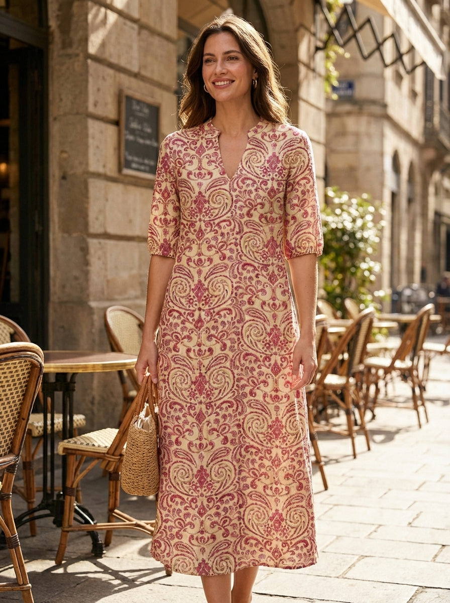 Loran - Midi jurk met bloemenprint dames